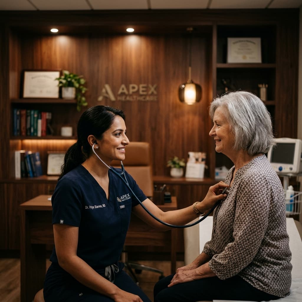 Hospital staff with patient